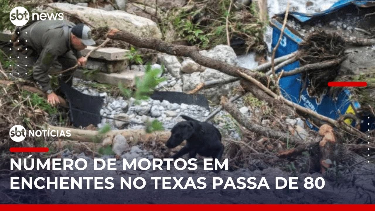 Número de mortos nas enchentes no Texas sobe para 82 | #SBTNotícias