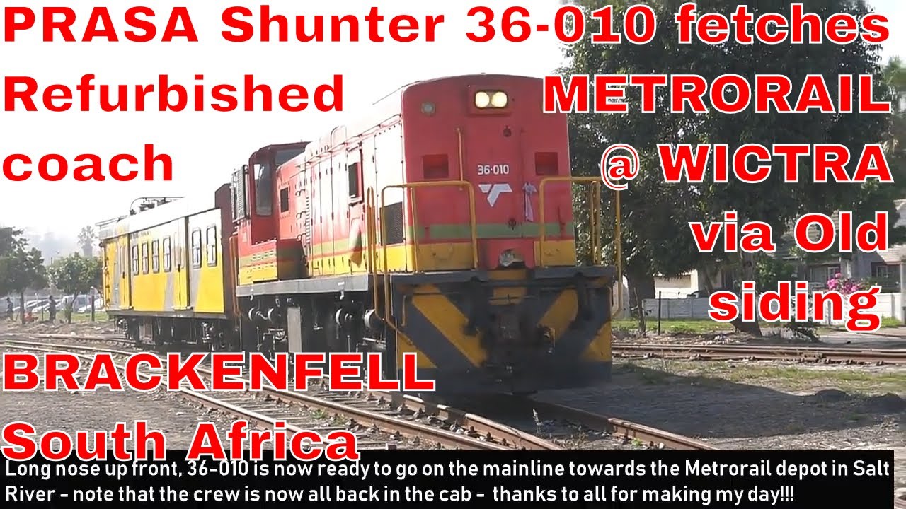 PRASA fetches a refurbished MetroRail motor coach @ WICTRA with Shunter 36010 | Train South Africa