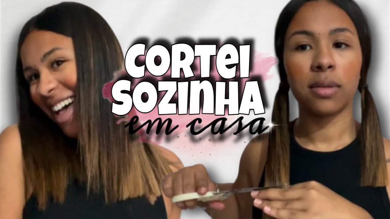 COMO CORTAR O CABELO SOZINHA EM CASA | Corte reto e pontas cheias ✂️✨