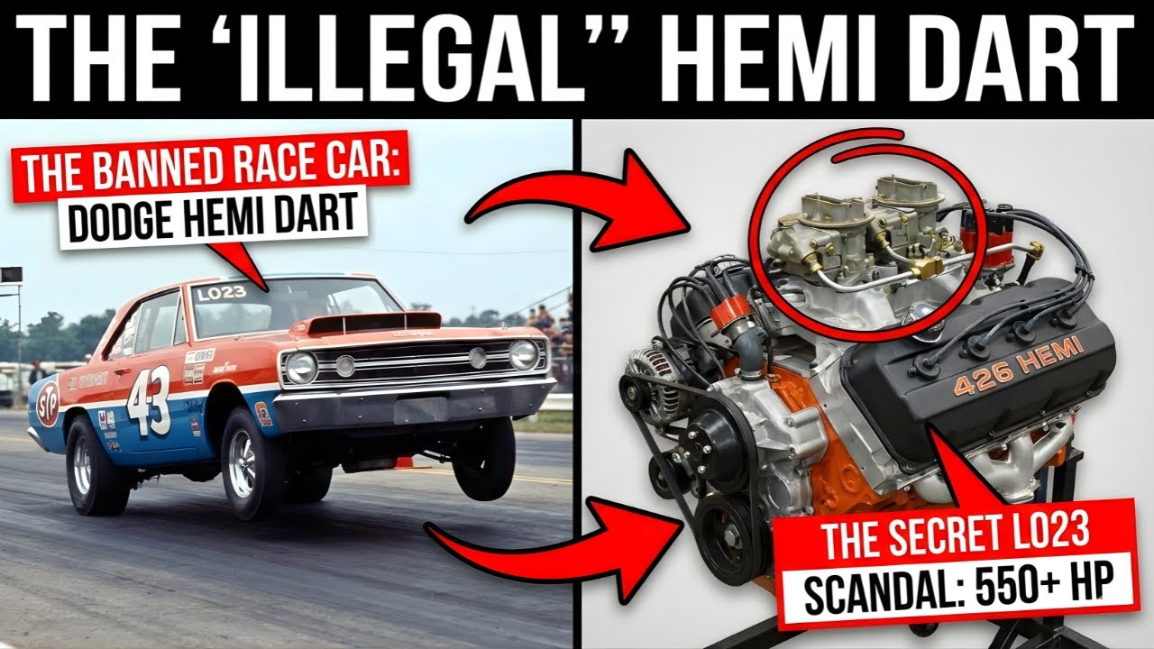 «Нелегальный» 550-сильный двигатель Hemi Dart, запрещенный NHRA: секретный скандал с Dodge LO23.