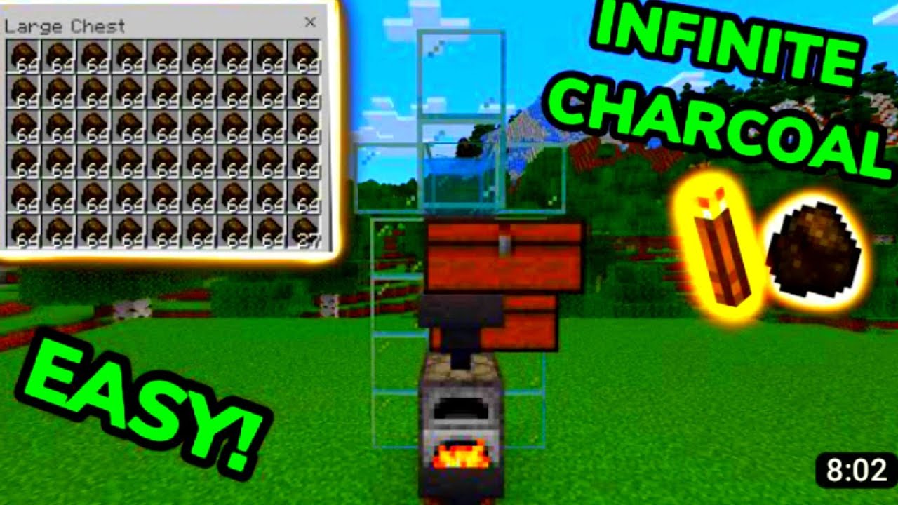 SIMPLE 1.19 CHARCOAL FARM TUTORIAL in Minecraft Pocket Bedrock (MCPE/Xbox/PS4/Nintendo Switch/PC)