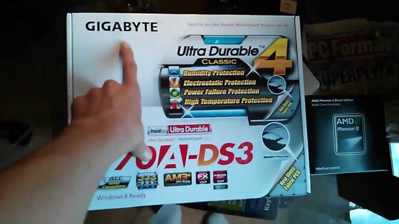 Unboxing:Gigabyte 970A-Ds3 i AMD Phenom II 965