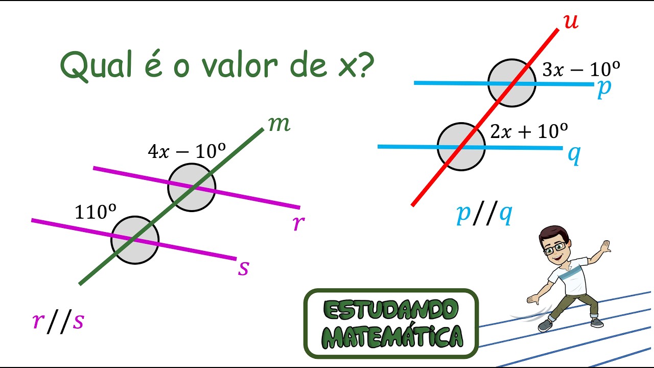 Paralelismo entre retas no plano - Qual é o valor de x? - Ângulos Correspondentes