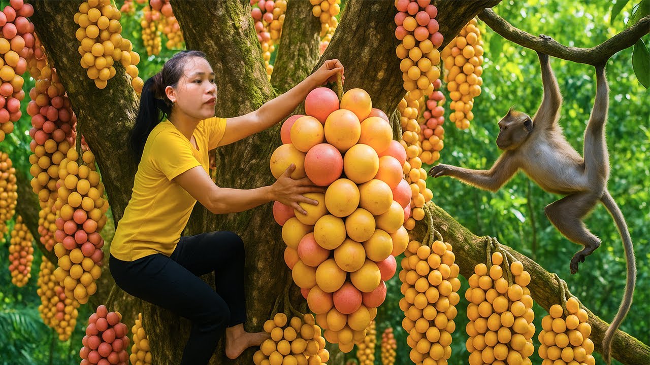 Unseen Langsat Fruit Harvest | A Heartwarming Countryside Day with My Kids 🌿