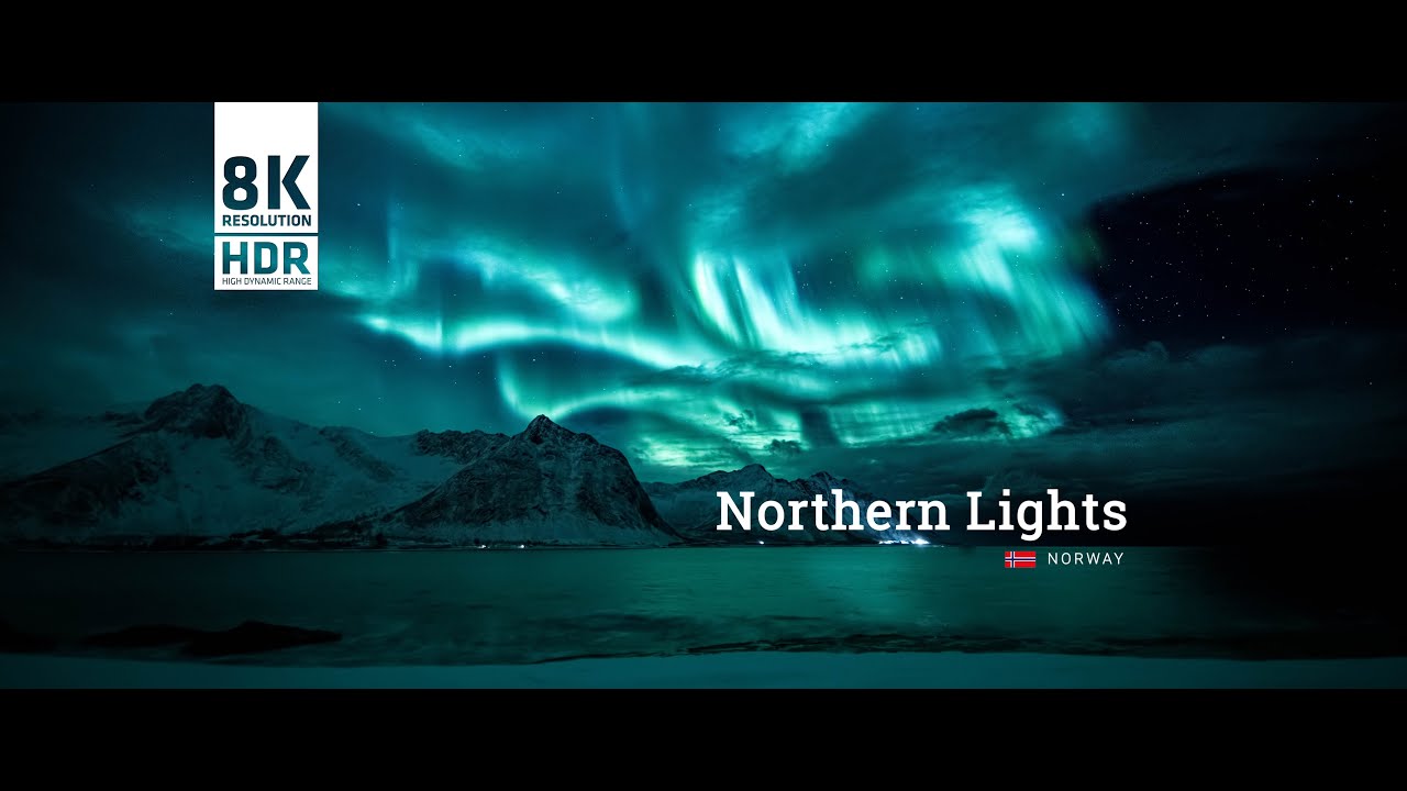 Северное сияние - Норвегия 8k HDR