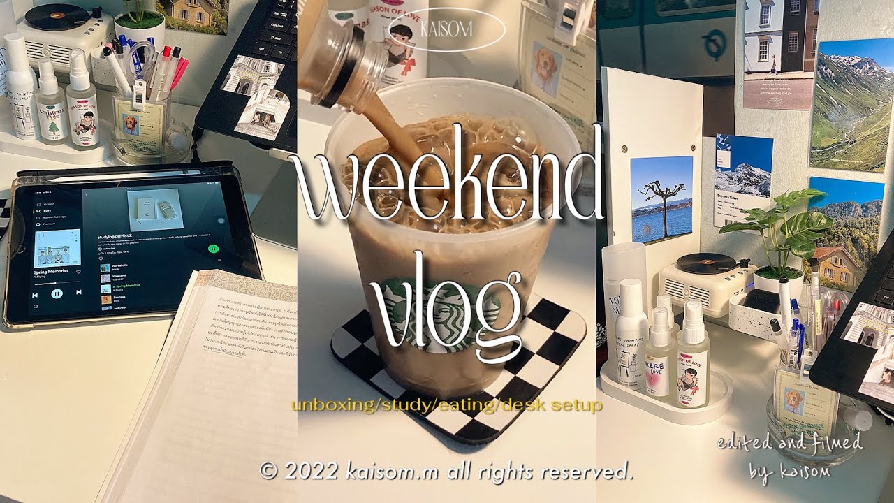 Vlog 35;weekend vlog 🪑|study,do homework ,desk setup🛋,unboxing,read a book 🪥🧴🔅 / #kaisom /