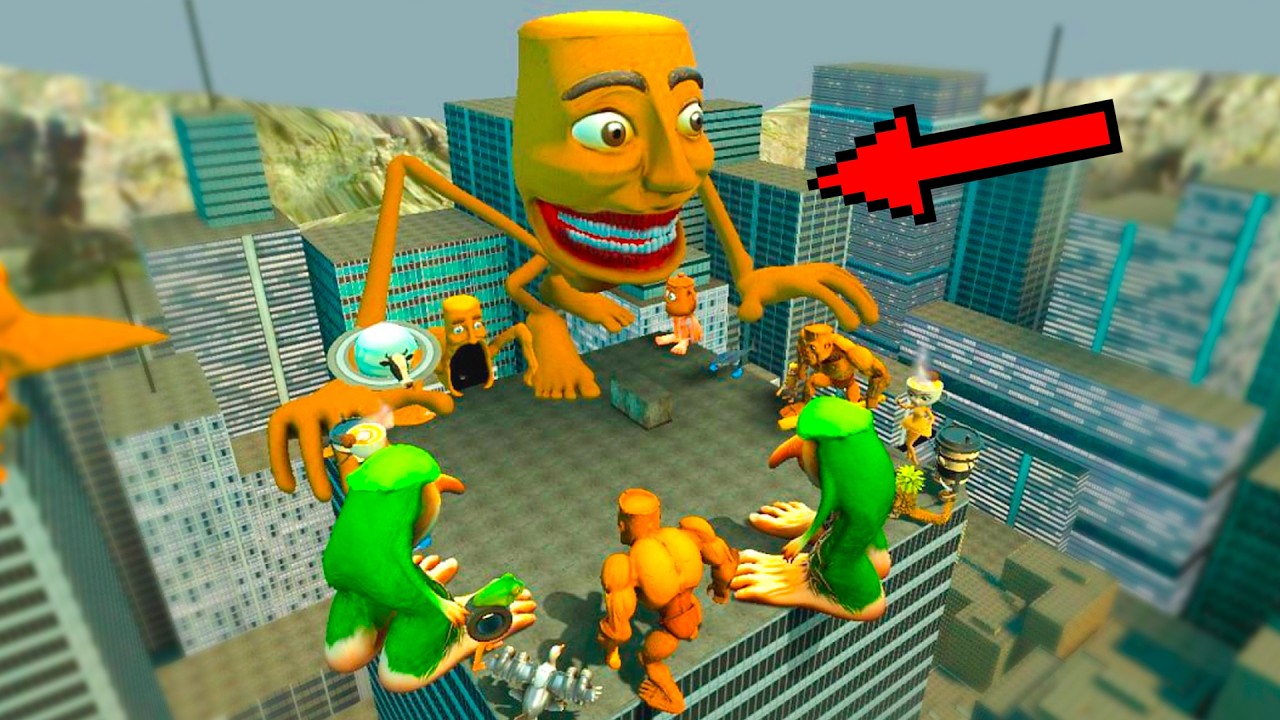 Spartan Kicking Brainrots Italian Memes Off a Giant Building | Garry’s Mod