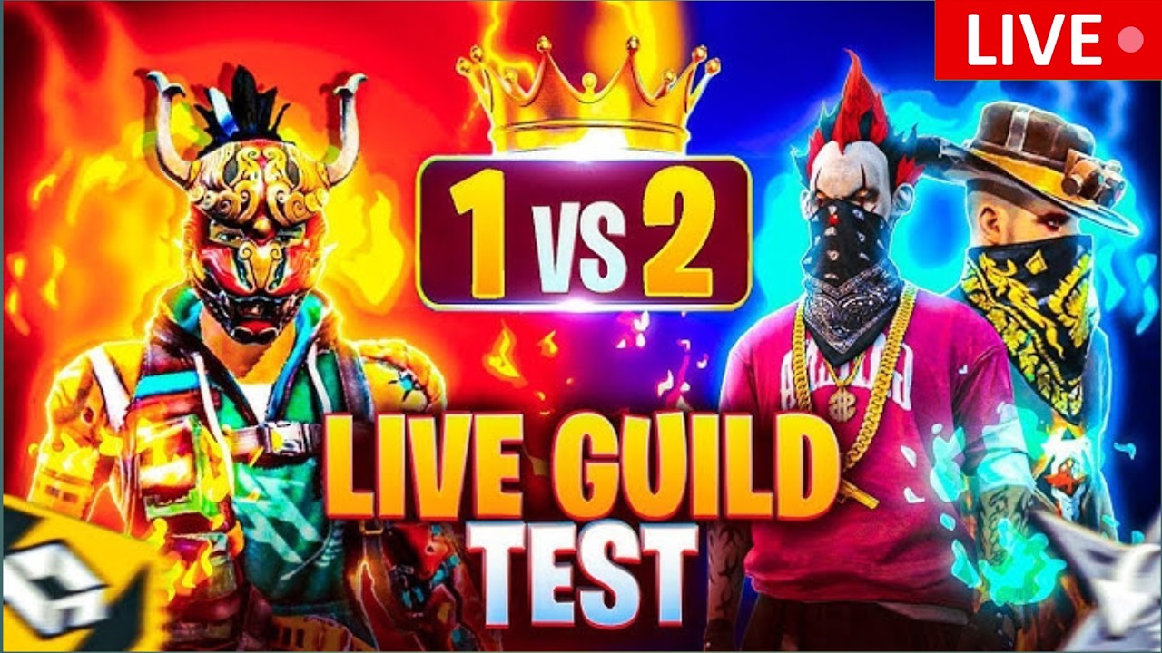 FRRE FIRE LIVE STREAM || GUILD TEST CUSTOM 4V4 HOZROT GAMER