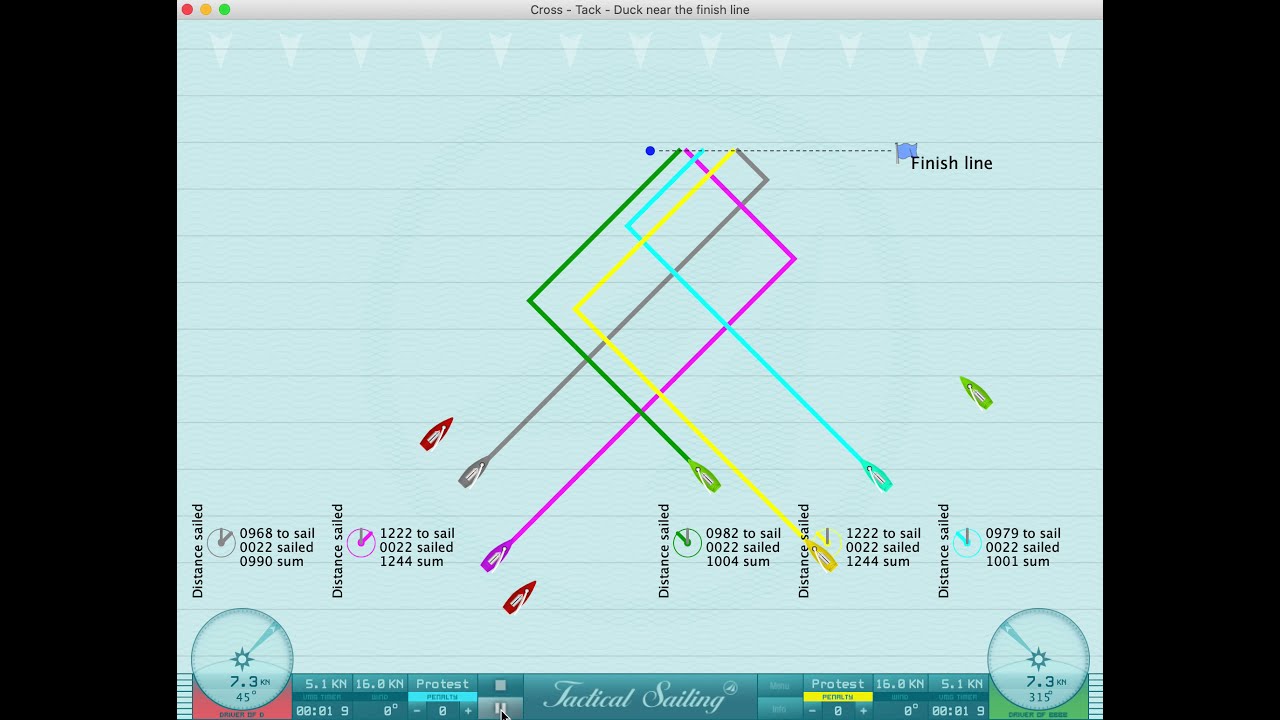Sailing strategy & tactic: Cross - Tack - Duck near the finish line
