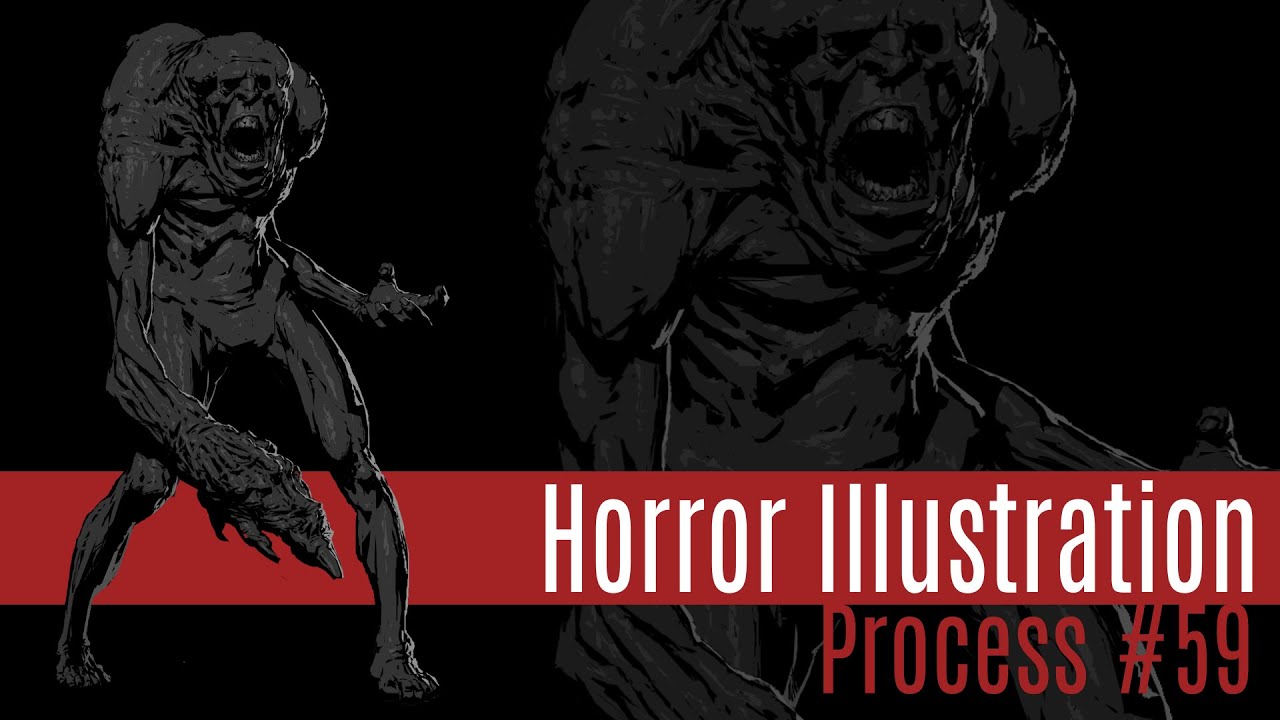 Horror Art Digital Painting - Creature Process #59 in Krita