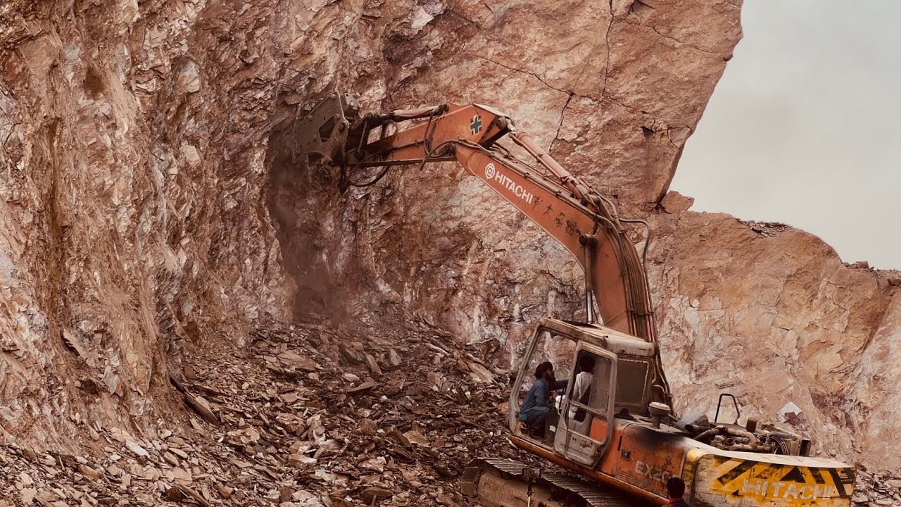 Extreme Excavator Skills | Breaking Giant Rocks with Heavy Machinery #excavator #mountains 