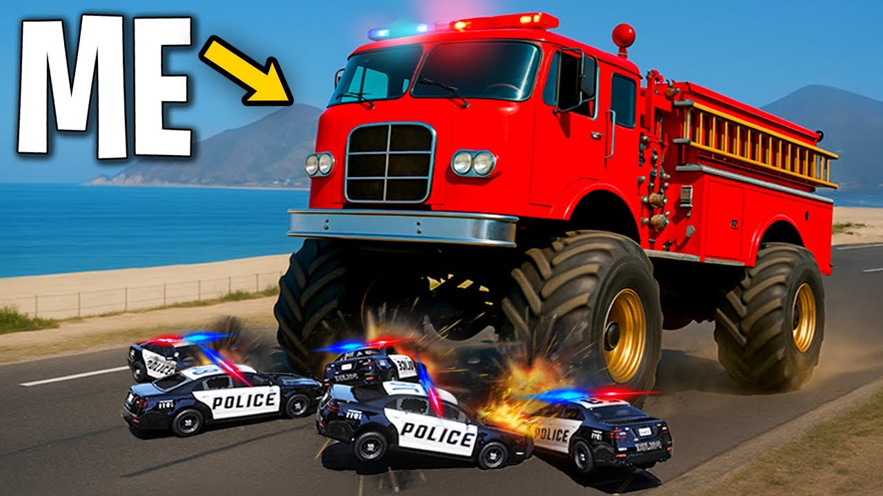 Trolling Cops With Firetruck on GTA 5