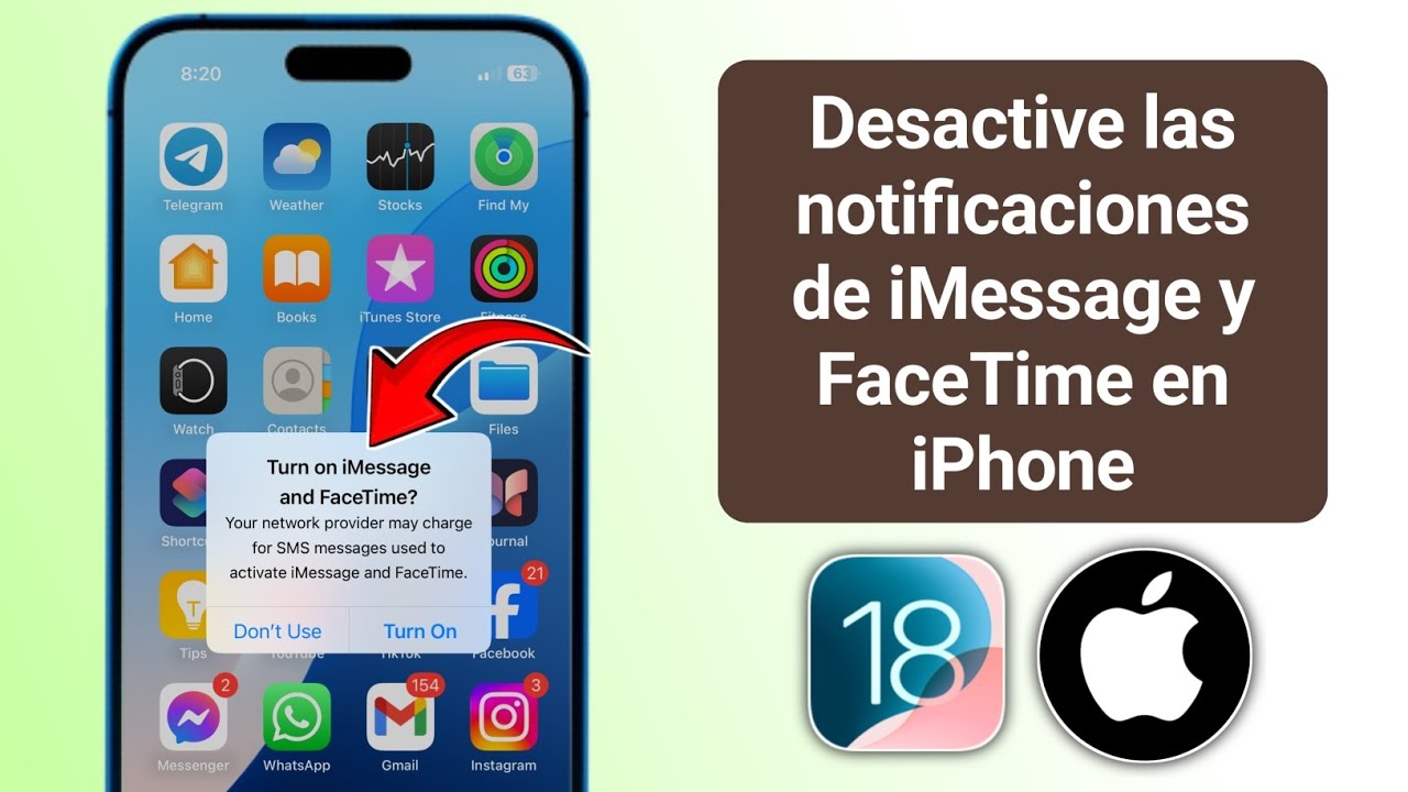 Cómo desactivar las notificaciones de iMessage y Facetime en iPhone | Detener iMessage y Facetime