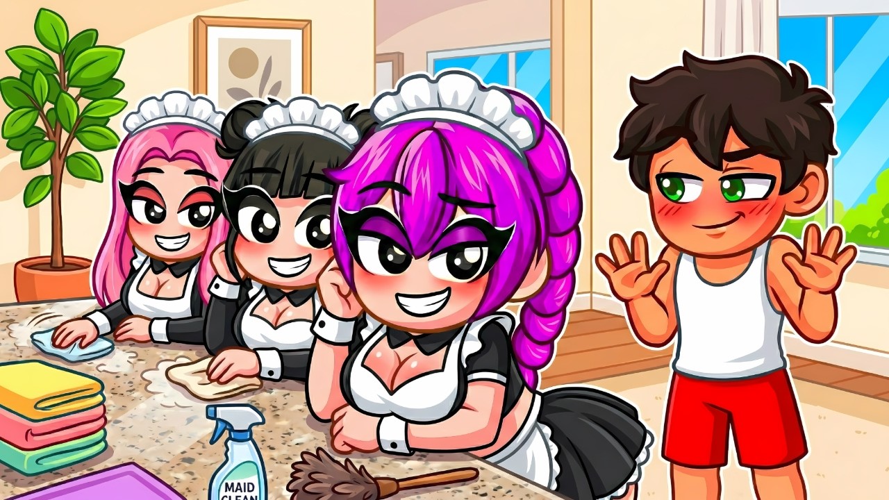 STUCK with MAID HUNTRIX GIRLS in Roblox Snapchat...