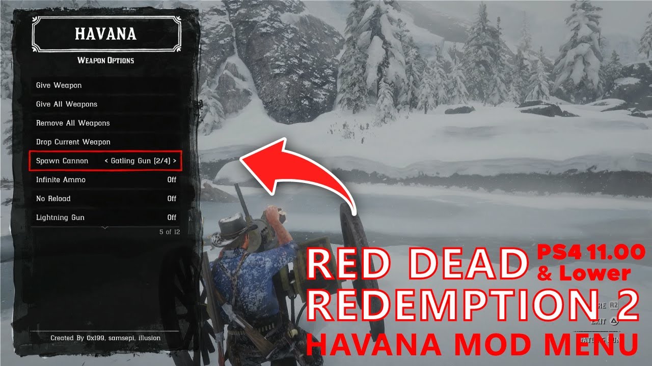 Activate Red Dead Redemption 2 Havana Mod Menu on PS4 11.00 or Lower
