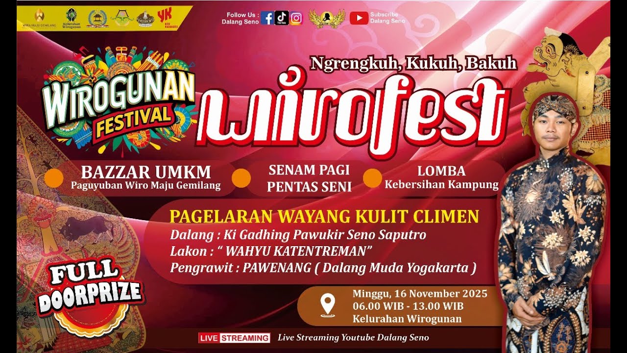 #LiveStreaming Wayang Kulit Climen Ki Gadhing Pawukir Seno Saputro - WAHYU KATENTREMAN