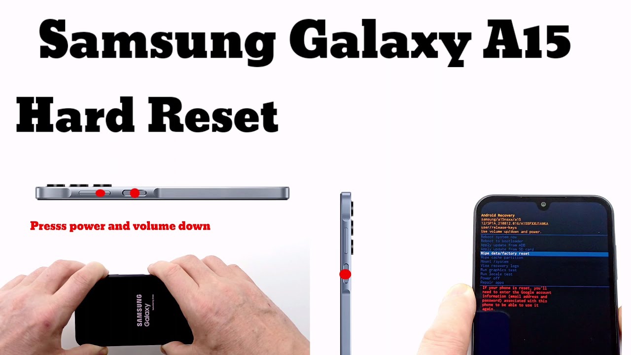 Twardy reset Samsunga Galaxy A15