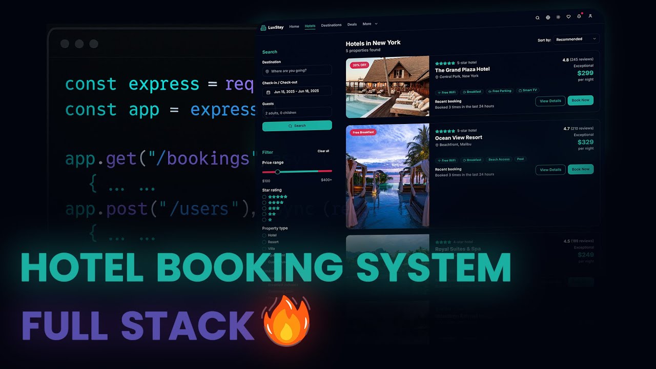 Build a COMPLETE Hotel Management System with React.js & Next.js | Booking, Rooms, Admin Panel