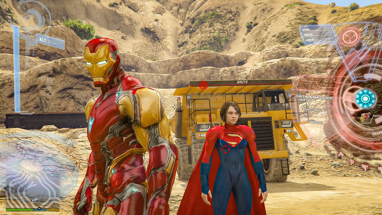 Iron Man vs Supergirl - GTA 5 Iron Man mod - CocoBibu