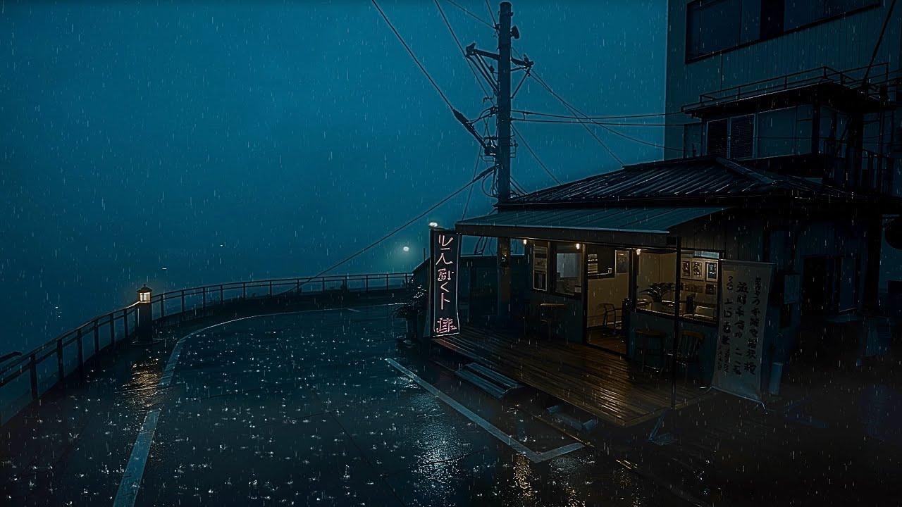 Rainy Night Lofi ☔ Calm Your Thoughts in a Foggy Night Café • Focus & Study