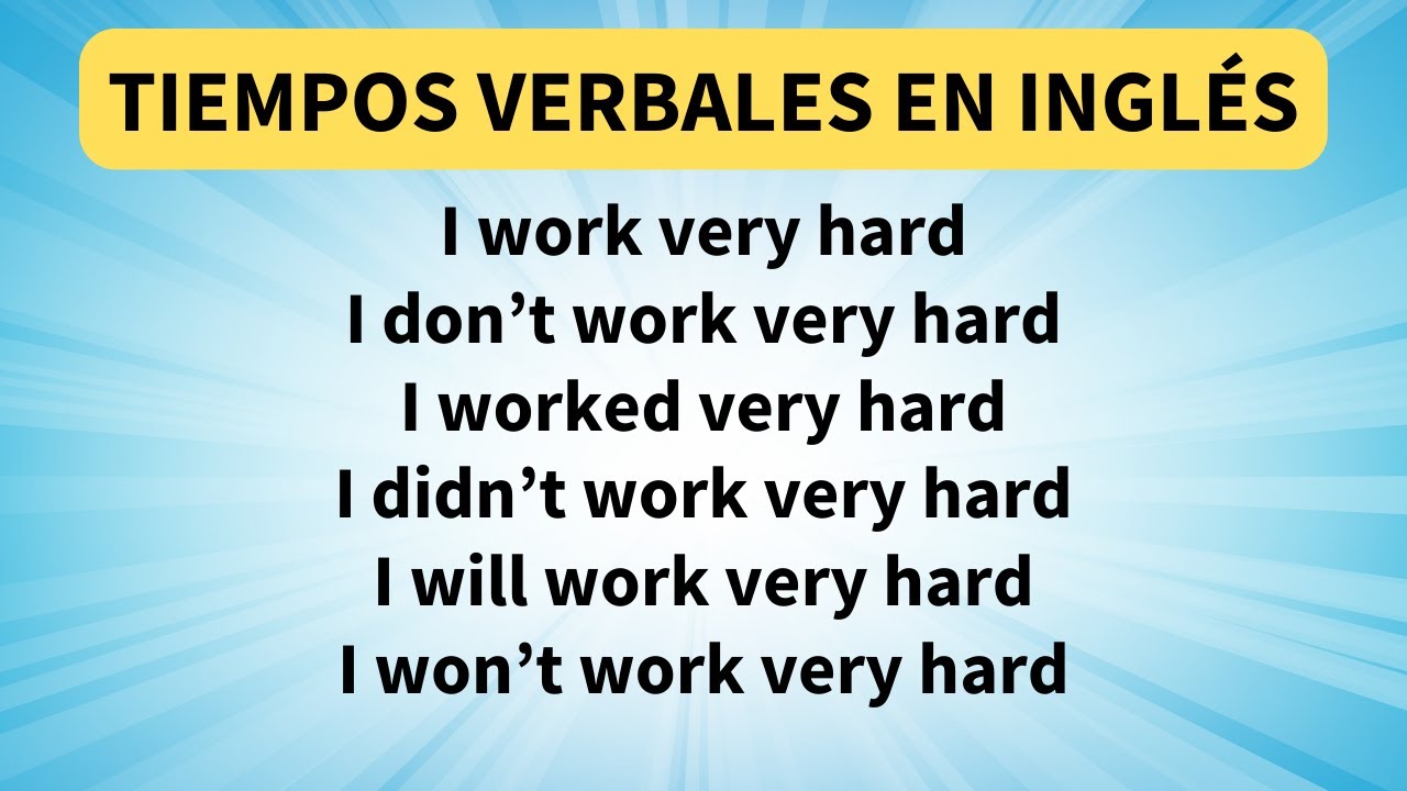 Oraciones en inglés en diferentes tiempos verbales