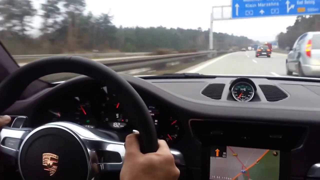 Porsche 911 991 Carrera 4S Autobahn 293kmh (182mph)