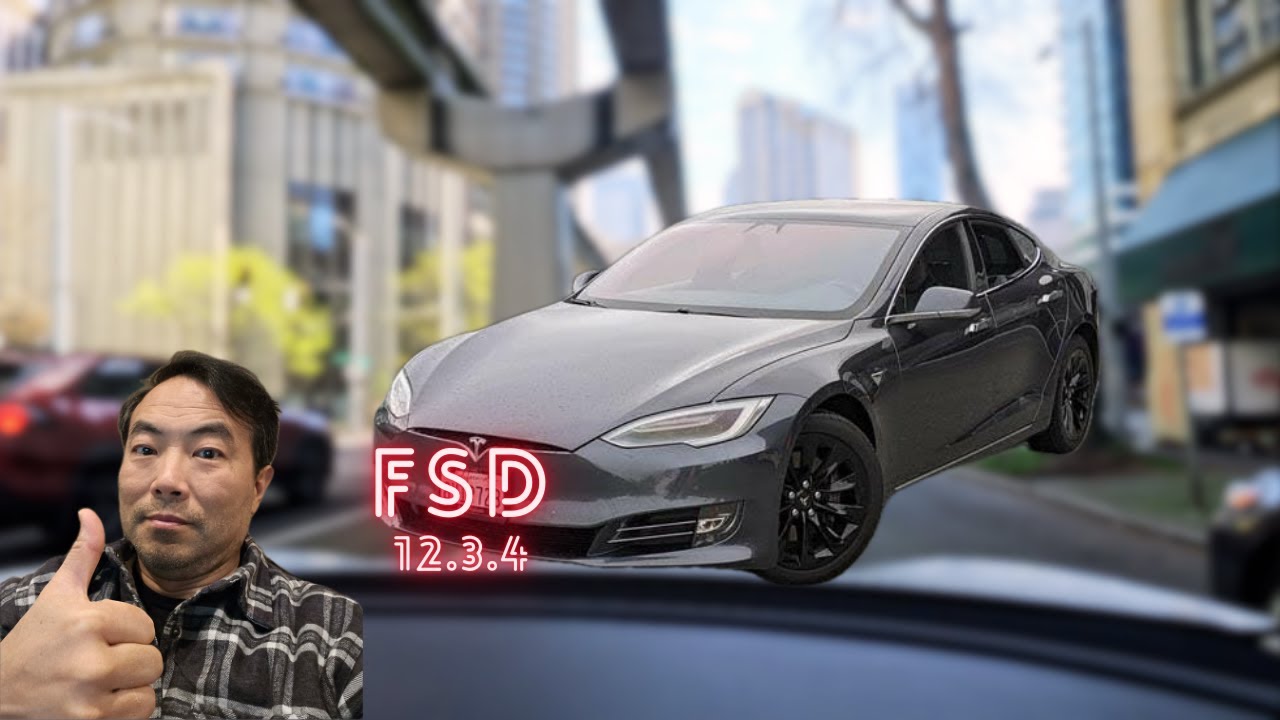 Tesla model S 2018 model with FSD 12.3.4 in Seattle. First successful drive home no intervention.