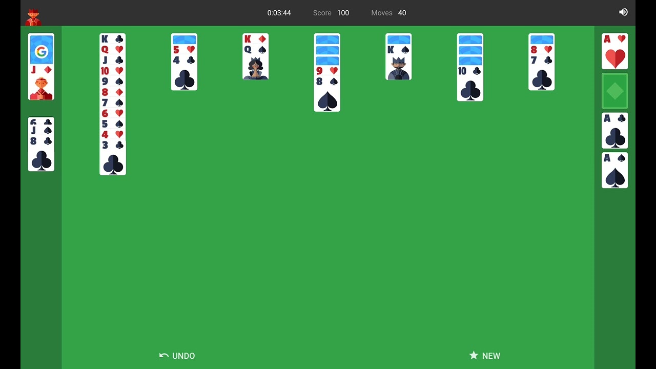 I played solitaire and got all the A