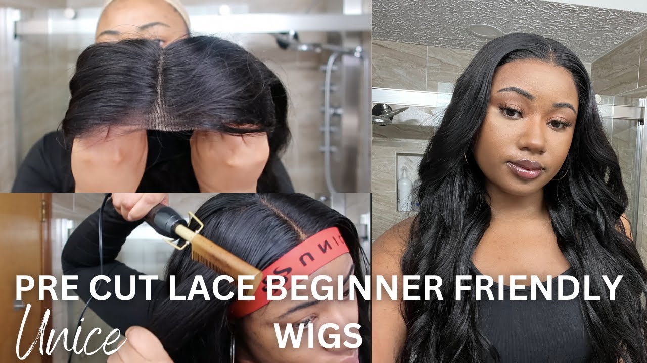 Pre Cut Lace!! Beginner Wig Install No Baby Hair | Body Wave Closure Wig | Unice