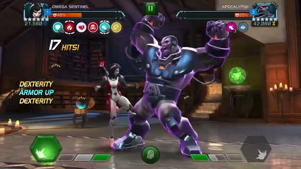 MCOC Omega Sentinel vs. Apocalypse EQ Boss (death)