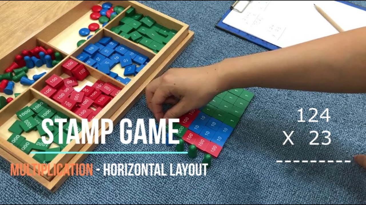 [VMI] Math - Stamp Game - Multiplication: Horizontal Layout - Montessori