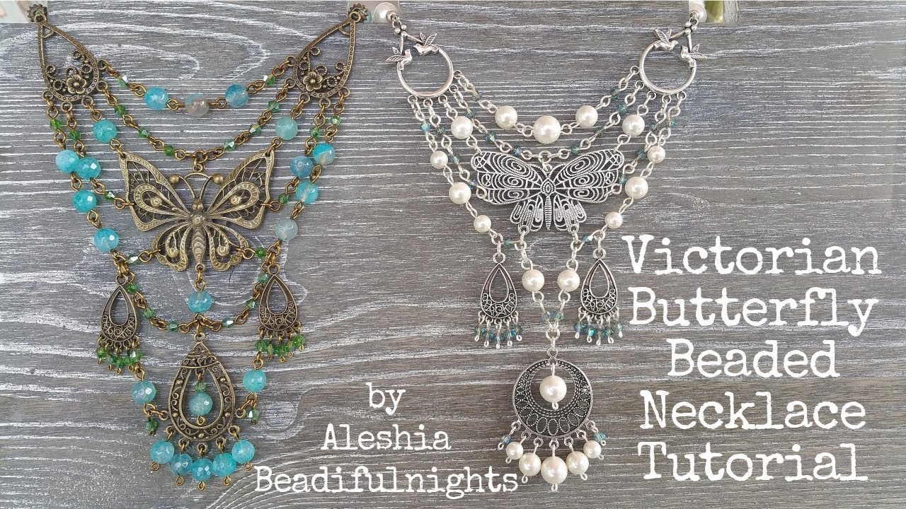 Victorian Butterfly Beaded Necklace Tutorial