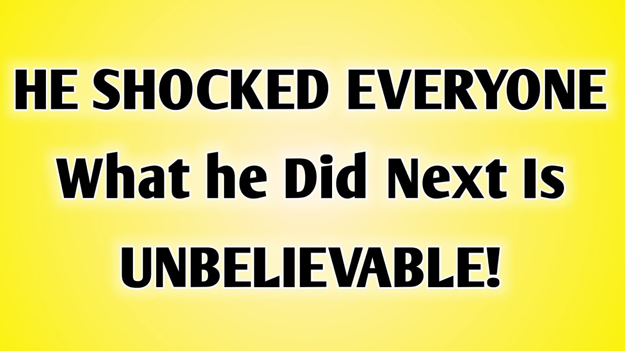 HE SHOCKED EVERYONE 😲 What he Did Next Is UNBELIEVABLE!...