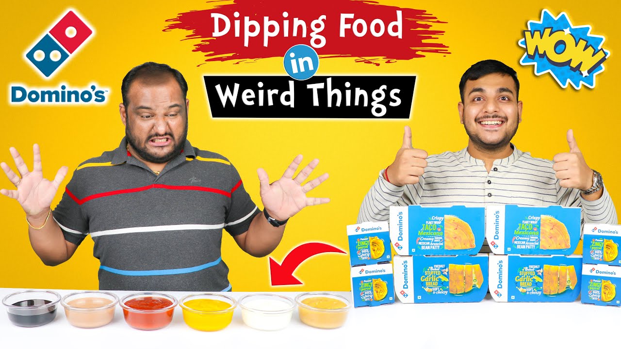 Dipping Domino's Food In Weird Sauce Challenge | Weird Food Competition | Viwa Food World