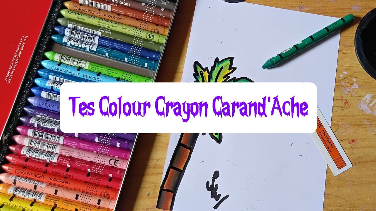 TES WARNA CRAYON HARGA JUTAAN 😱 | Caran d’Ache Neocolor 1 🌴✨ #warnahasna #art #mewarnai 