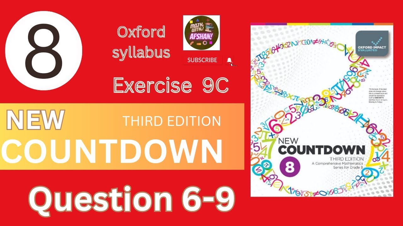 Class 8 Math Exercise 9C Question 6-9 New countdown third edition  | Oxford #maths