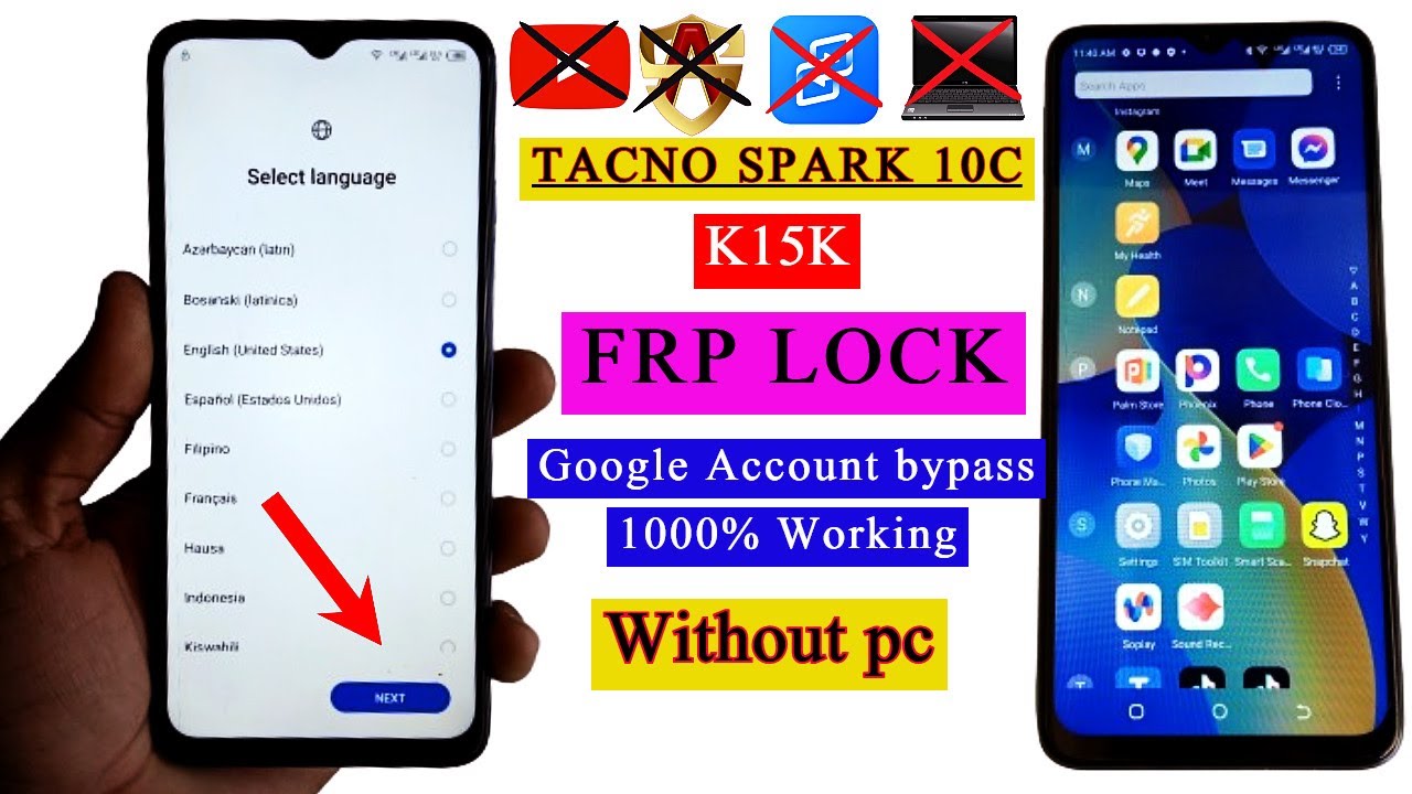 Tecno Spark 10c FRP Bypass Without PC Android 12 | Tecno K15K Frp Lock Unlock Google Account Bypass