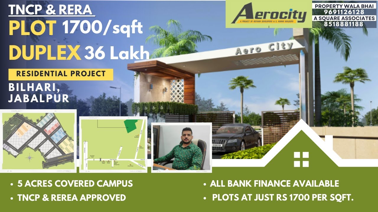 3BHK Duplex Rs. 36 lakh & Plots Starting Rs. 1700 per sqft in #Jabalpur Aerocity | Ready to Move