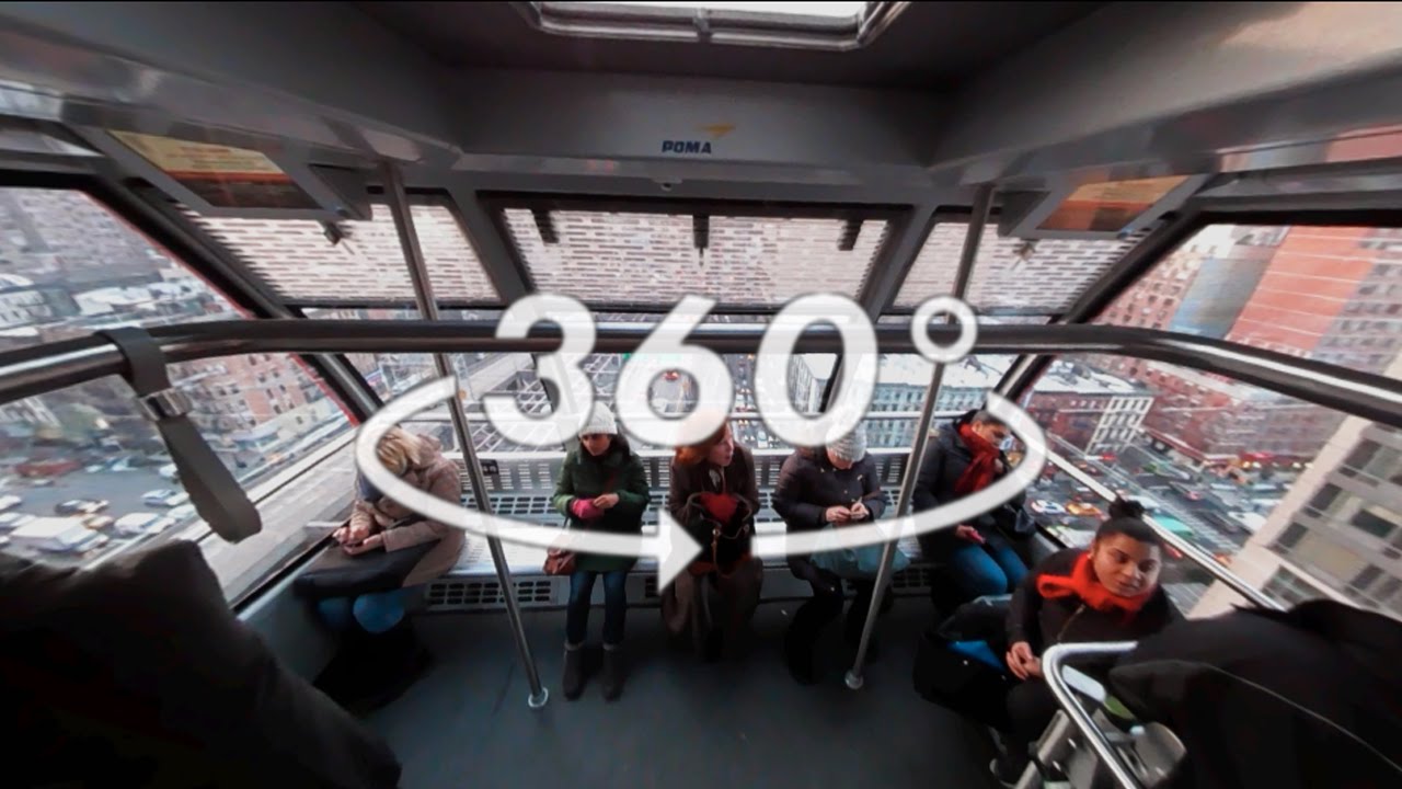 VR 360° Video in New York - MTA Tram over the East River as a 6'9