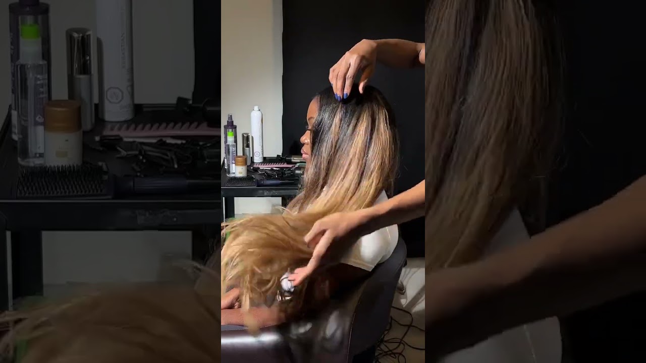 Brown colored clip in hair extensions are perfect for black girl type 3 and 4 hair and give sew in