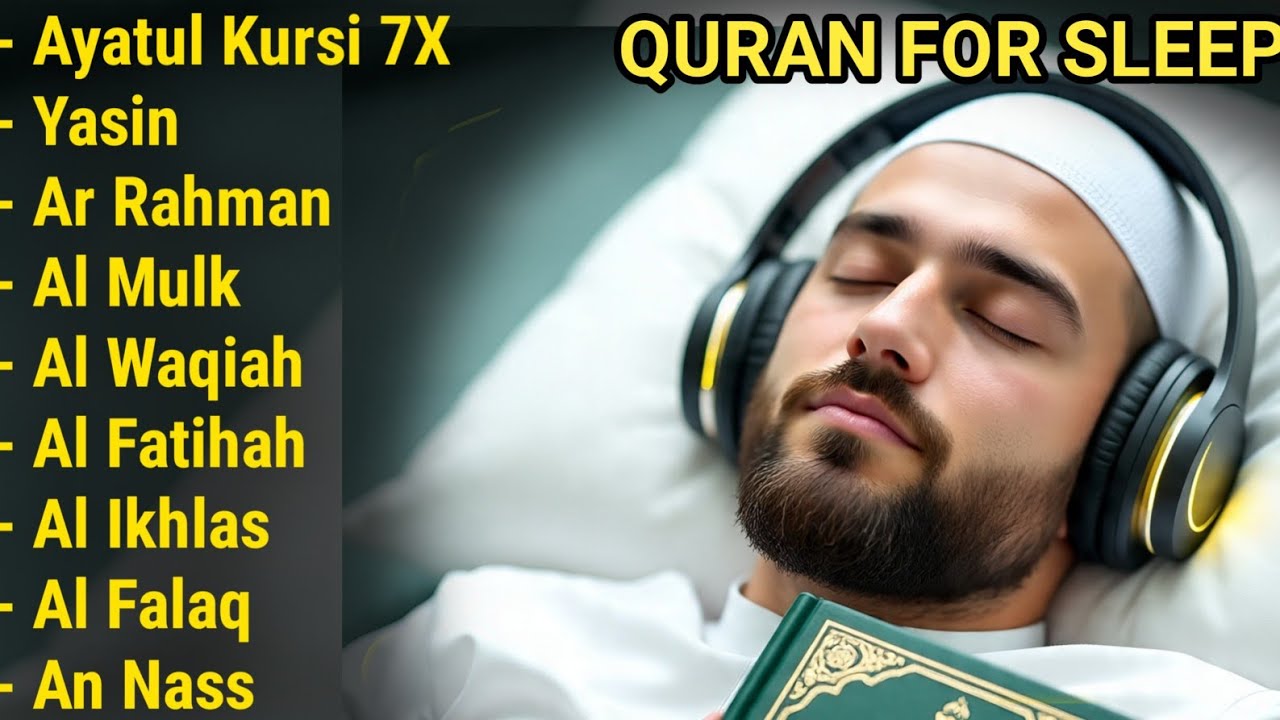 Peaceful Qur'an for deep sleep | Ayatul Kursi,Surah Yasin,Ar-Rahman,Al-Waqiah,Al-Mulk | By:Alaa Aqel