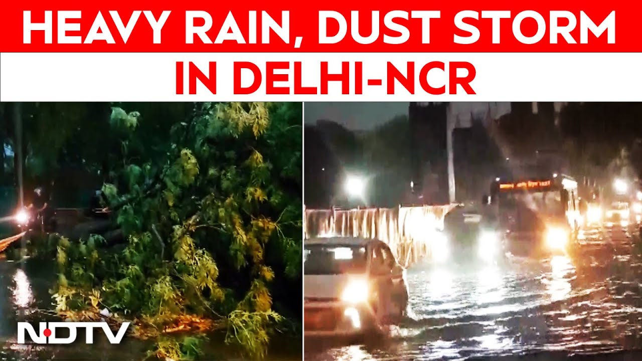 Delhi Rain News | Delhi Faces Early Morning Thunderstorm & Heavy Rain, Causing Flight Delays