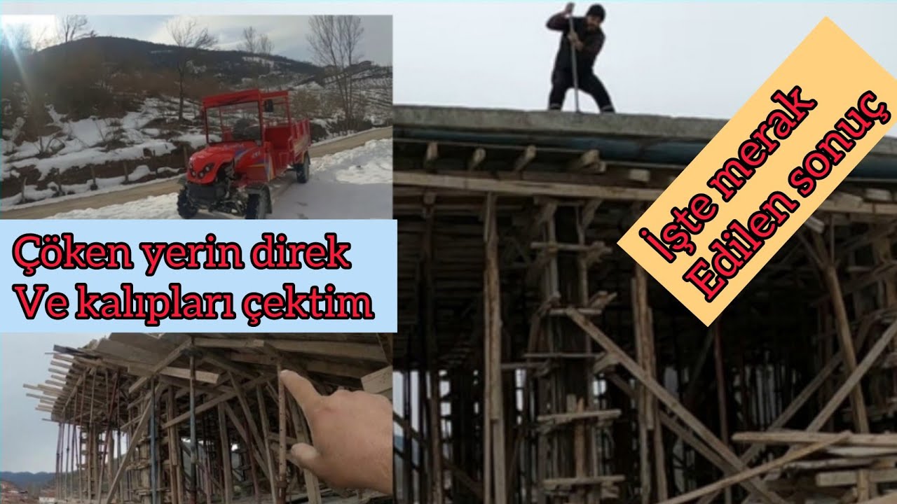 İnşaatta Çöken Yerin direk ve Kalıpları çektim / Kar Nedeni İnşaatta son durum