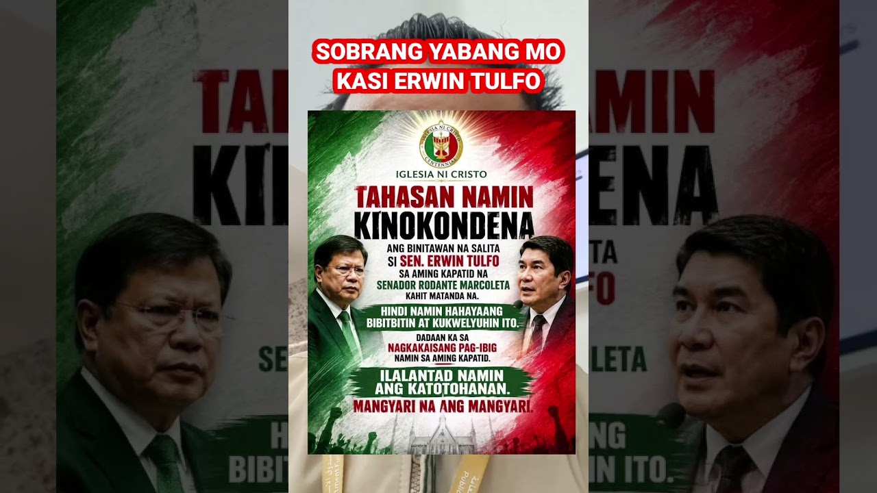 Iglesia ni Cristo sinabihan at pinalagan si Erwin tulfo.