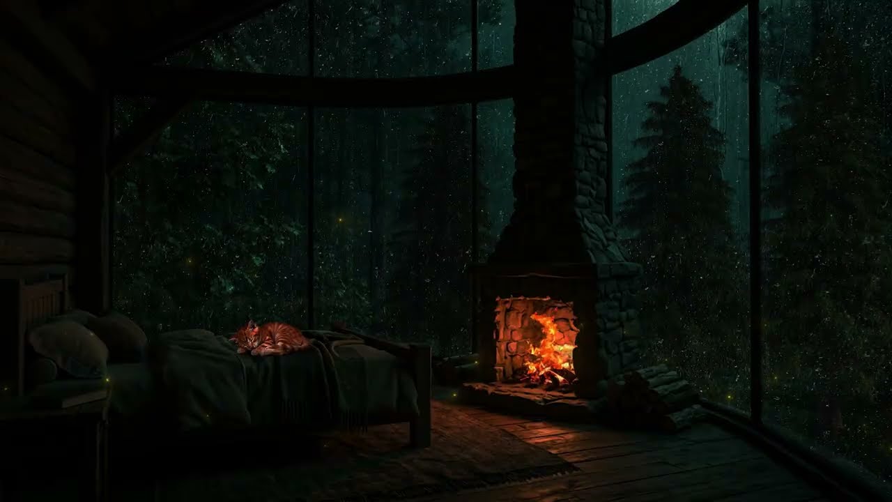 Soft Rain Sounds in a Tranquil Garden 🌧 (No Ads) | Calm Dark Bedroom Ambience for Deep Sleep