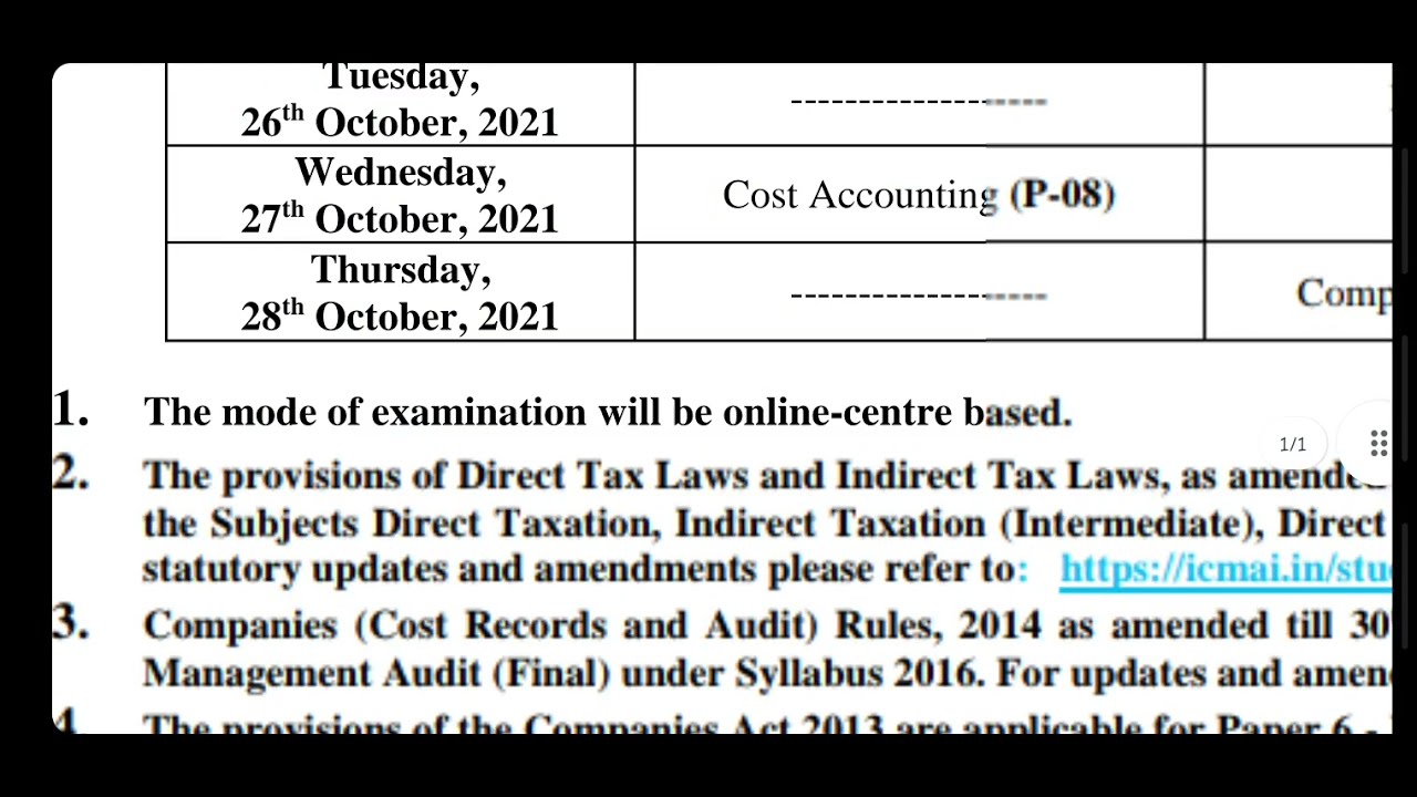 Breaking News | CMA OCT 2021 EXAMS