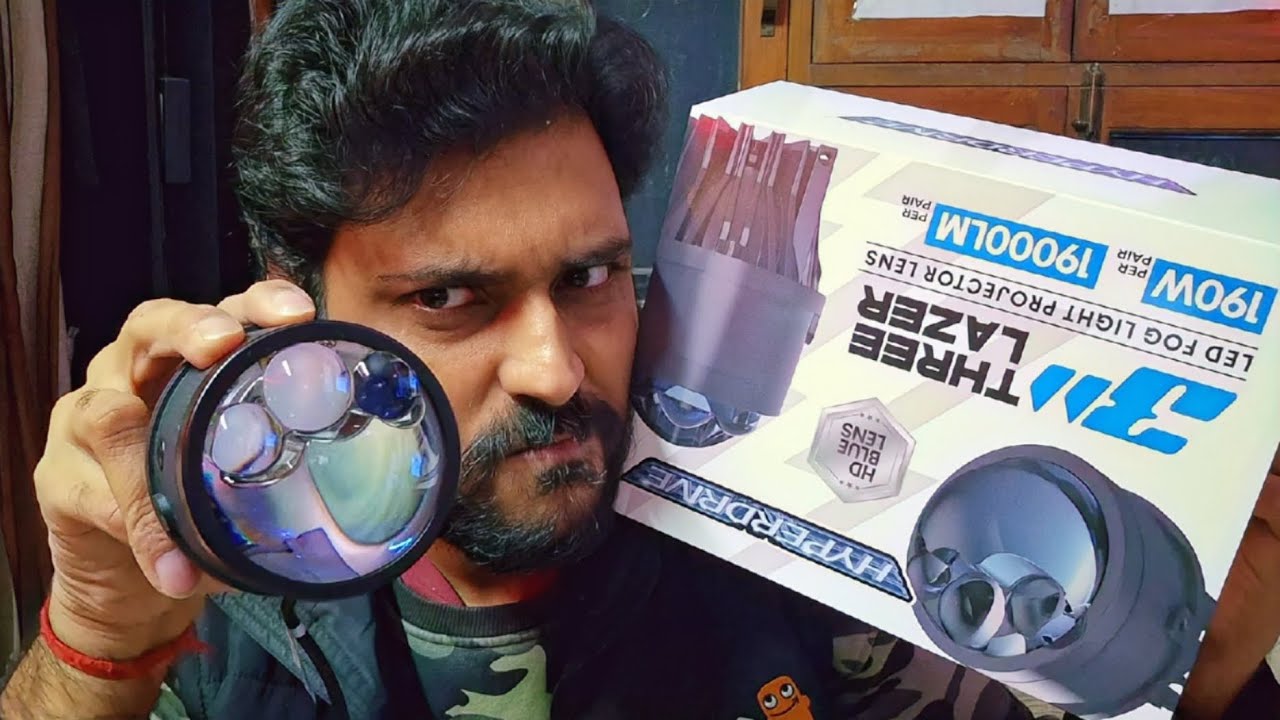Triple Laser 190w Foglamp Projector 😳 Hyperdrive Triple Laser Unboxing and Testing 😃🥳
