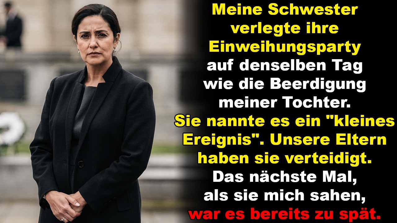 Meine Schwester verlegte ihre Einweihungsparty auf denselben Tag wie die Beerdigung meiner Tochter.