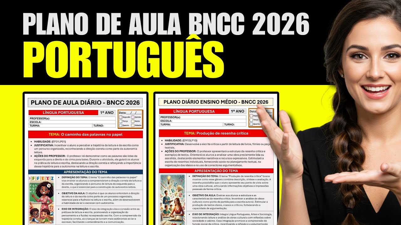 Plano de Aula Pronto de PORTUGUÊS BNCC 2026 | Plano de Aula de PORTUGUÊS de acordo com a BNCC 2026
