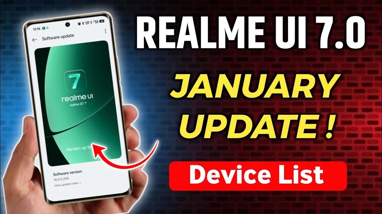 Realme UI 7.0 January 2026 Update 🔥 Android 16 | Full Eligible Device List & Top Features